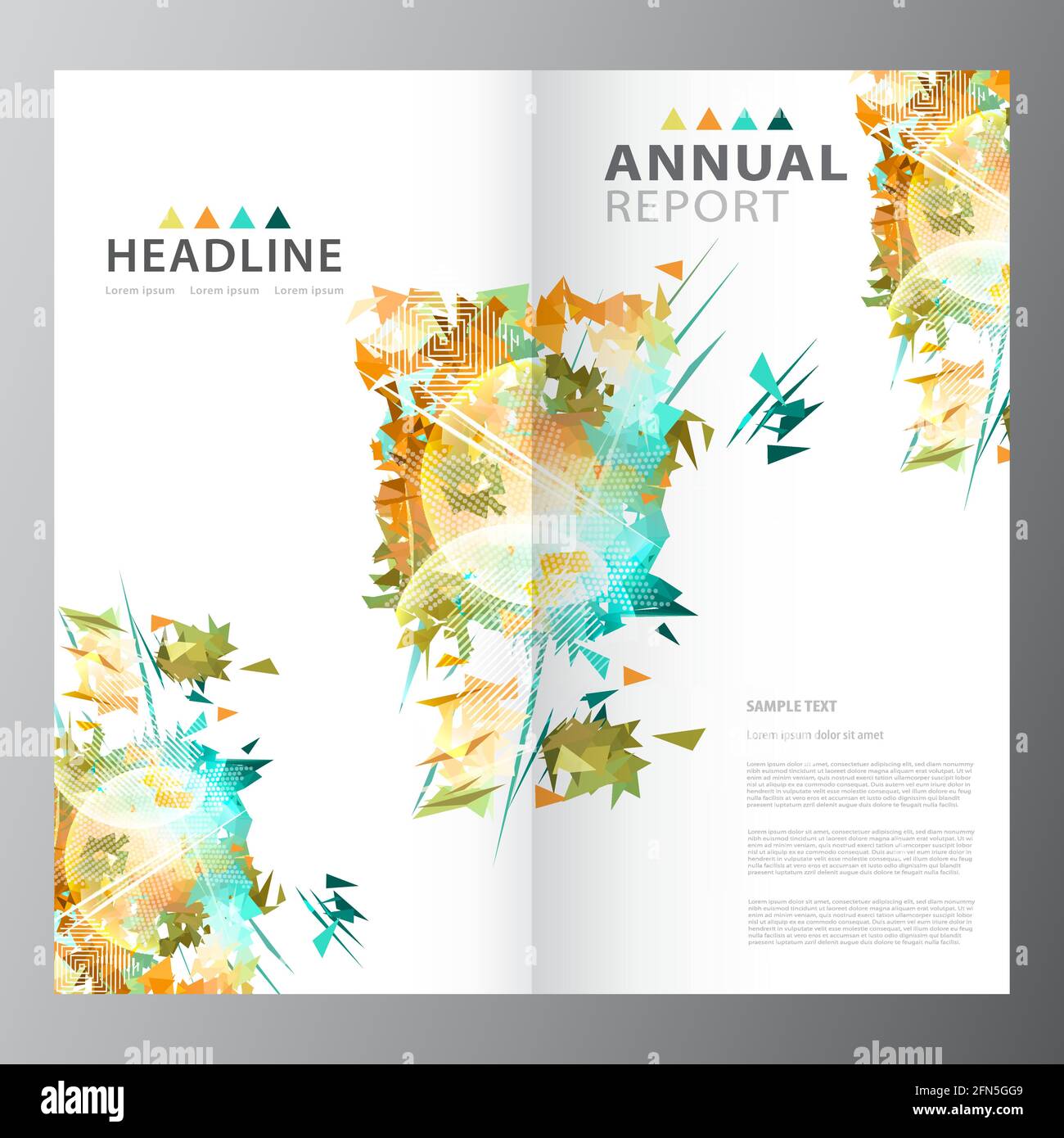 Annual business report brochure layout template Stock Vector