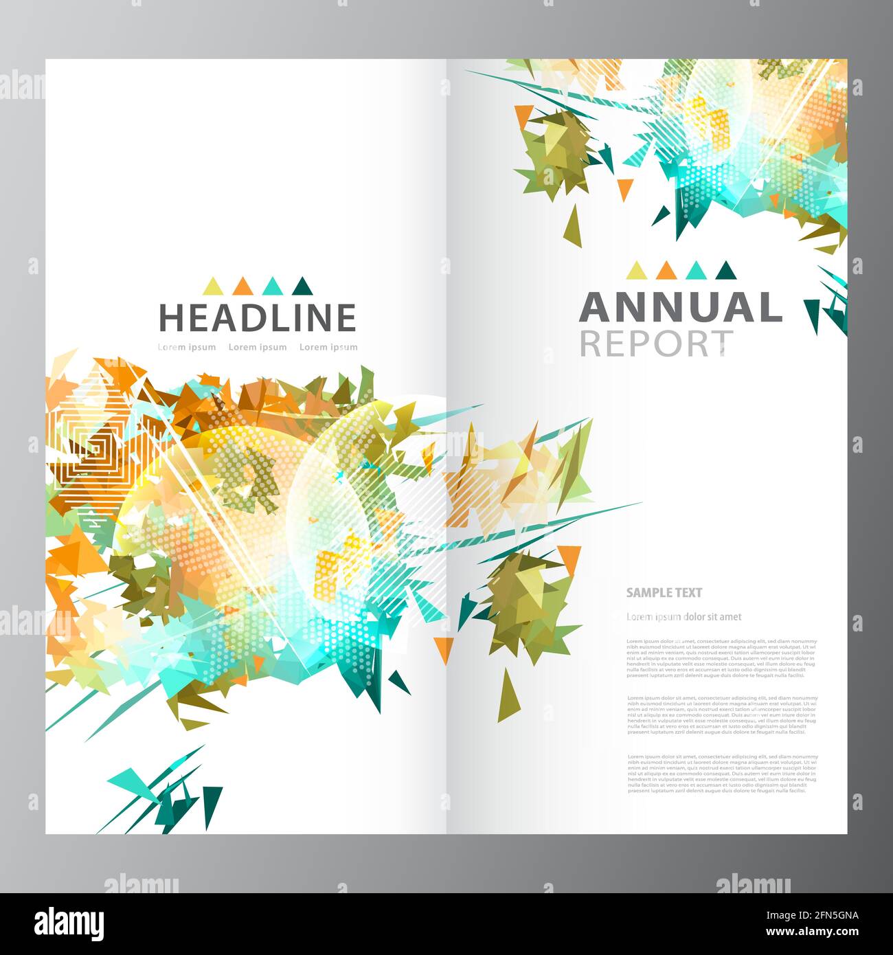 Annual business report brochure layout template Stock Vector
