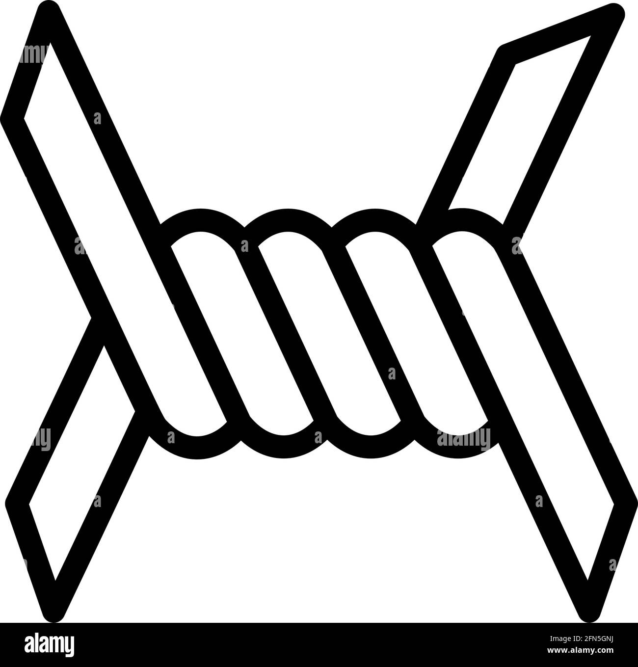 Barbed Wire Icon. Editable Bold Outline Design. Vector Illustration. Stock Vector