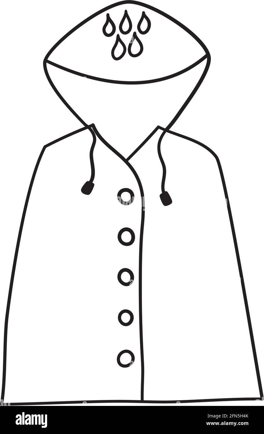Icon Of Raincoat. Hand Drawn Sketch Design. Vector Illustration Stock ...