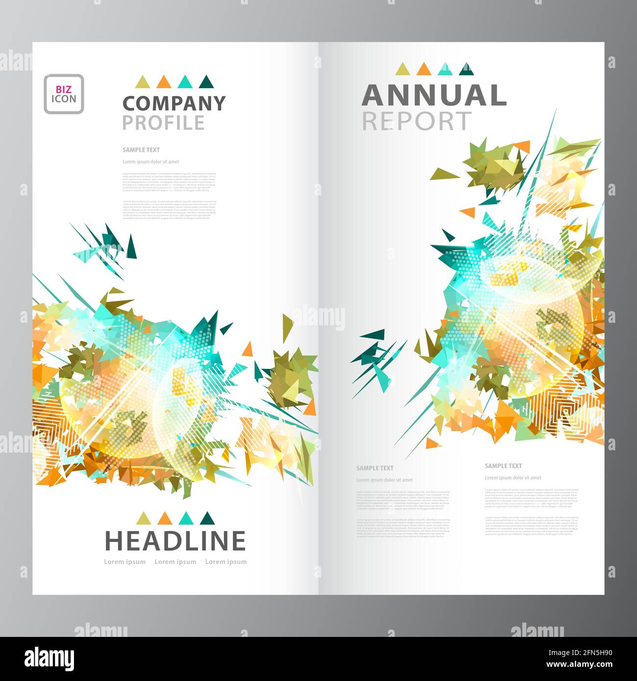 Annual business report brochure layout template Stock Vector
