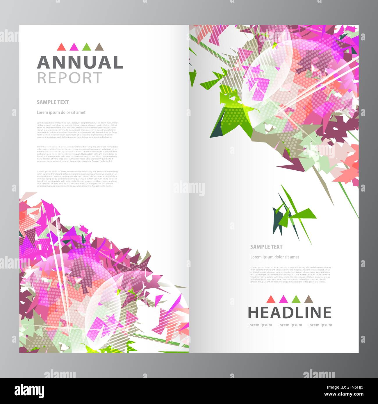 Annual business report brochure layout template Stock Vector