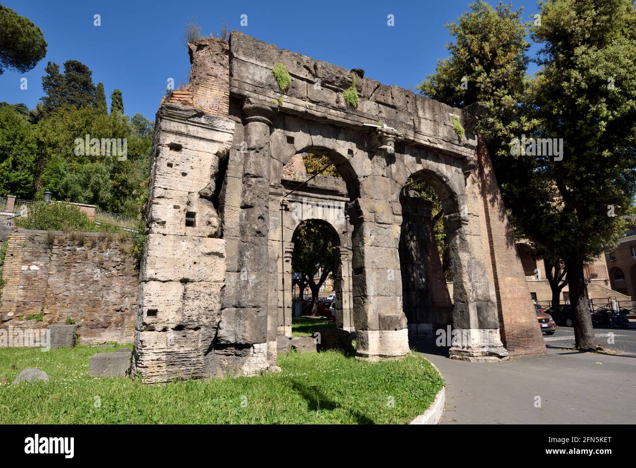 Italy, Rome, Vico Jugario, Porticus Triumphalis, roman republican portico Stock Photo