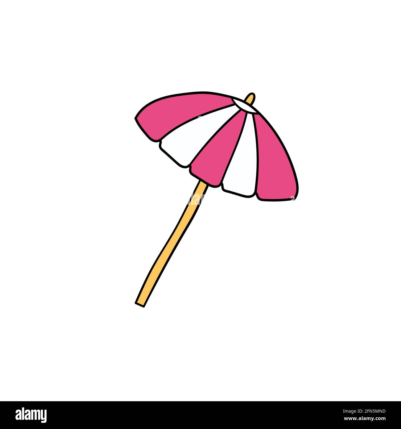 hand drawn of a beach umbrella isolated white Stock Vector Image & Art ...