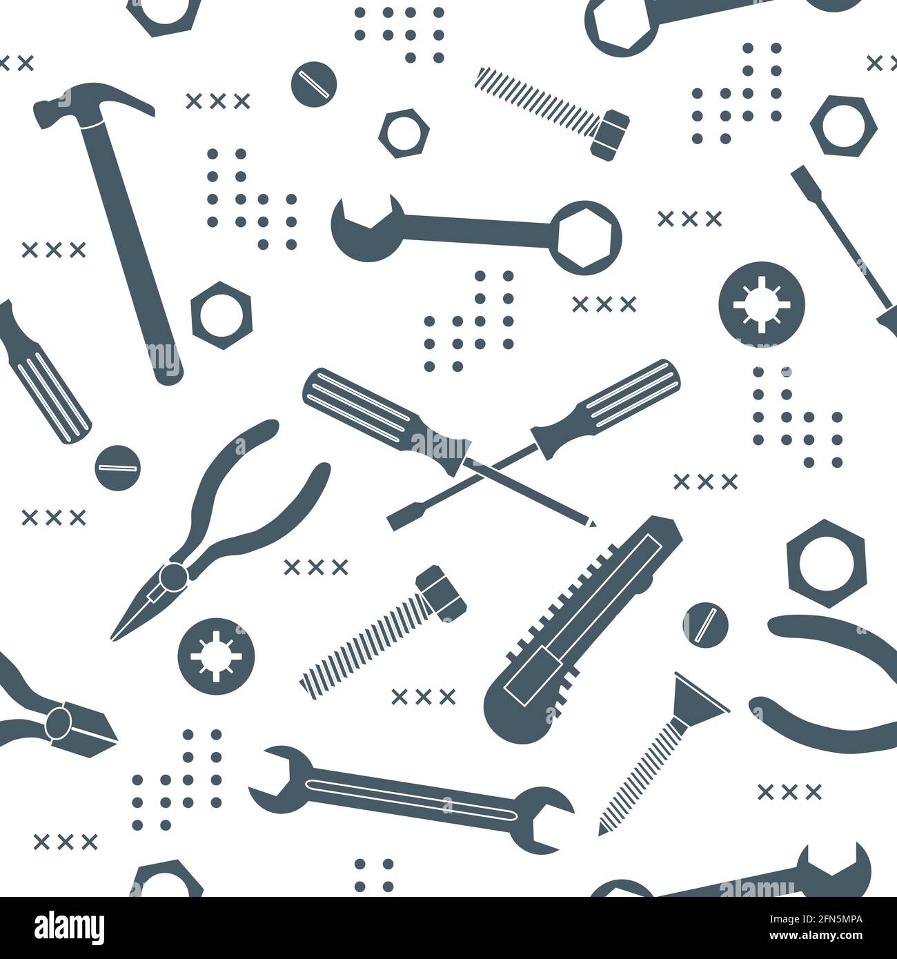 Vector seamless pattern Illustration Construction tools. Repair ...