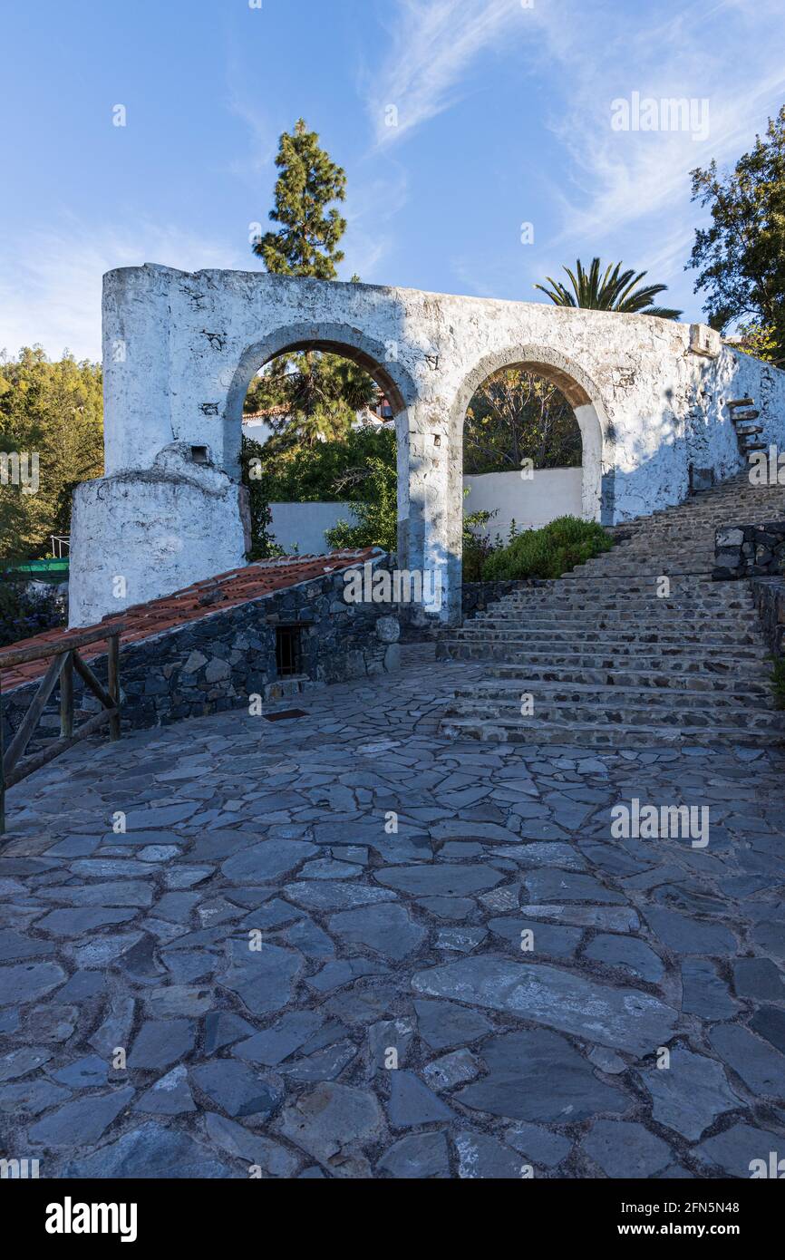 Remains of the aquaduct that fed water to the mills in Vilaflor, Tenerife, Canary Islands, Spain Stock Photo