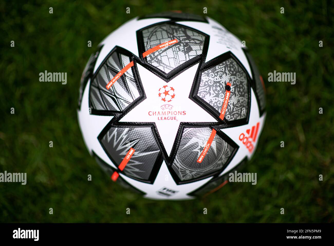 Close up of Adidas UEFA Champions League Final Football 2021 Stock Photo