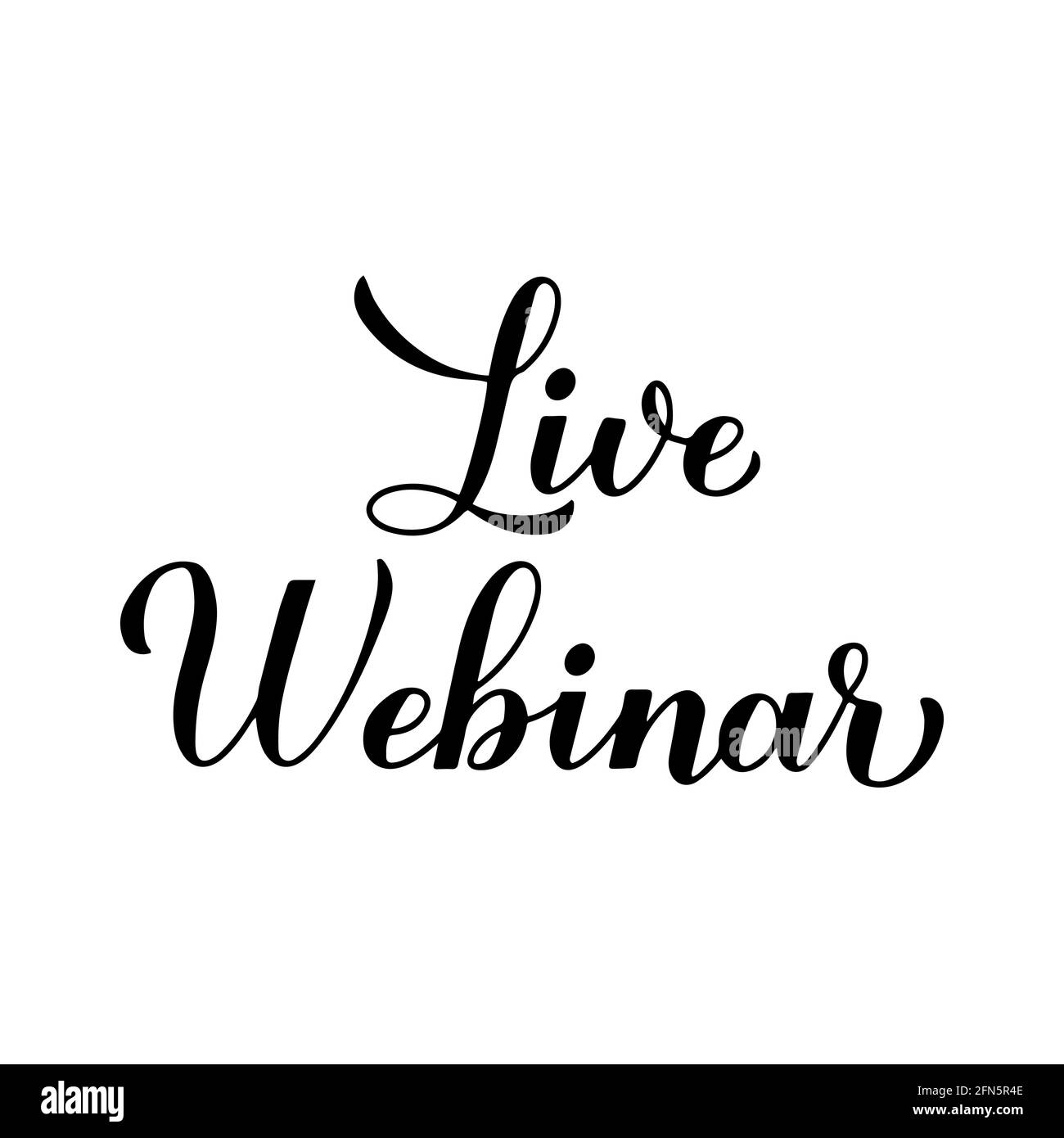 Live webinar calligraphy lettering isolated on white background