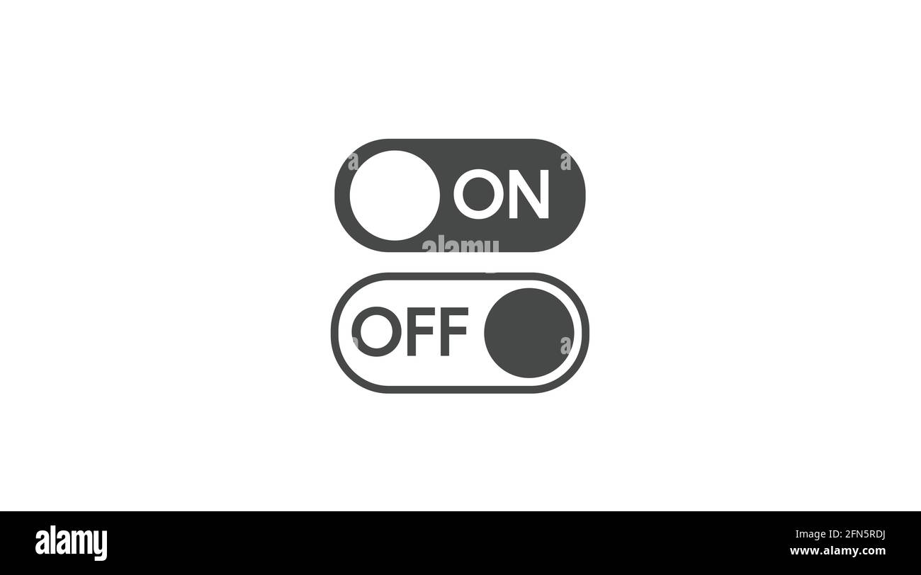 On and Off icon. Vector black and white flat isolated illustration ...