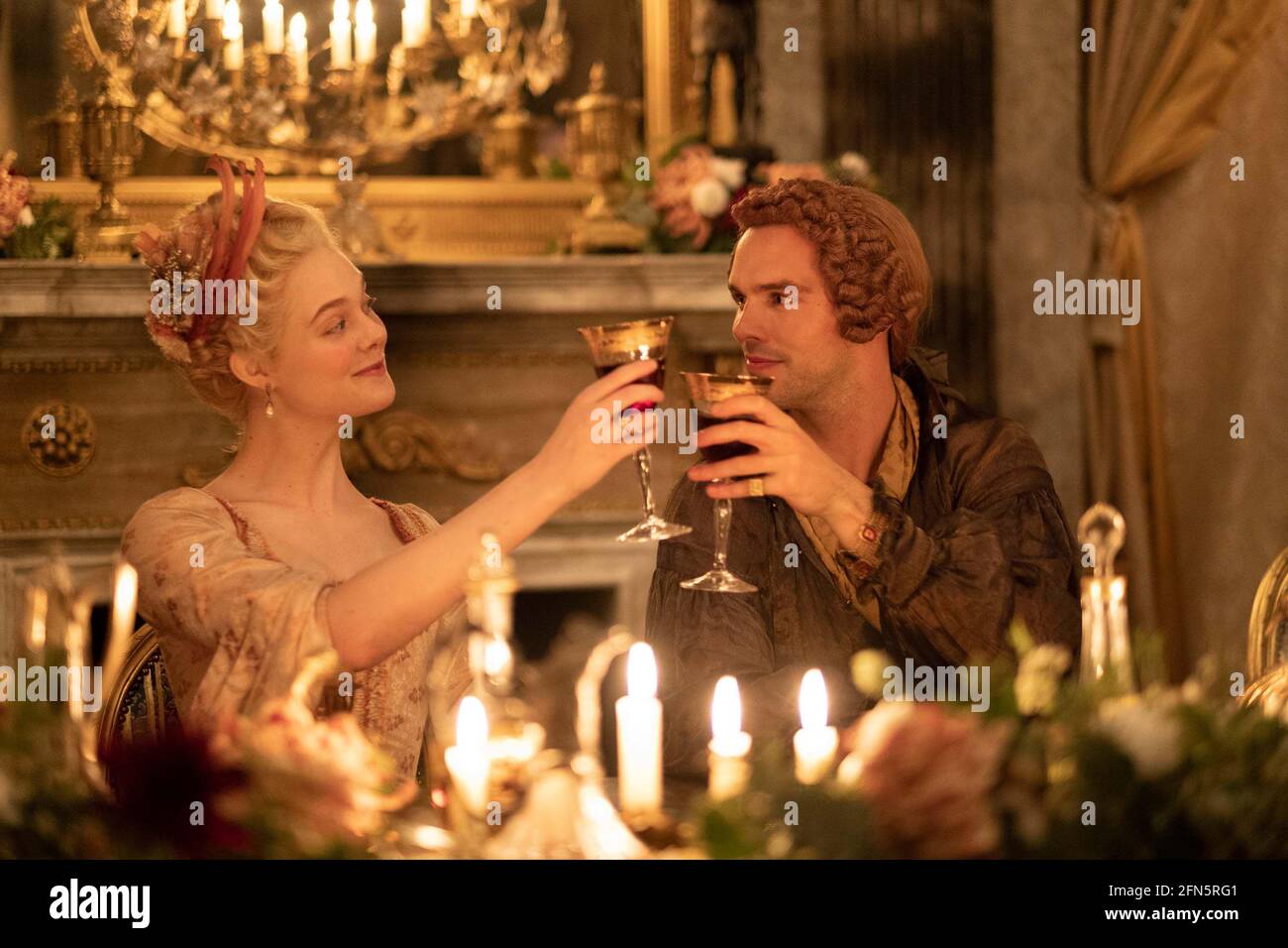 The Great (TV series). Starring Elle Fanning as Catherine the Great and Nicholas Hoult as Peter III of Russia Stock Photo