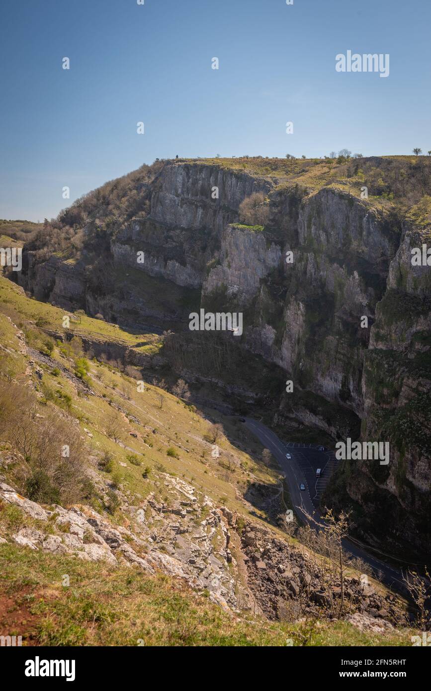 Cheddar Gorge in the Mendip Hills of Somerset, UK Stock Photo