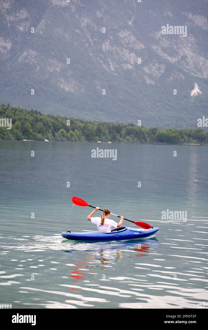 Kayak Bohinj Slovenia Stock Photo