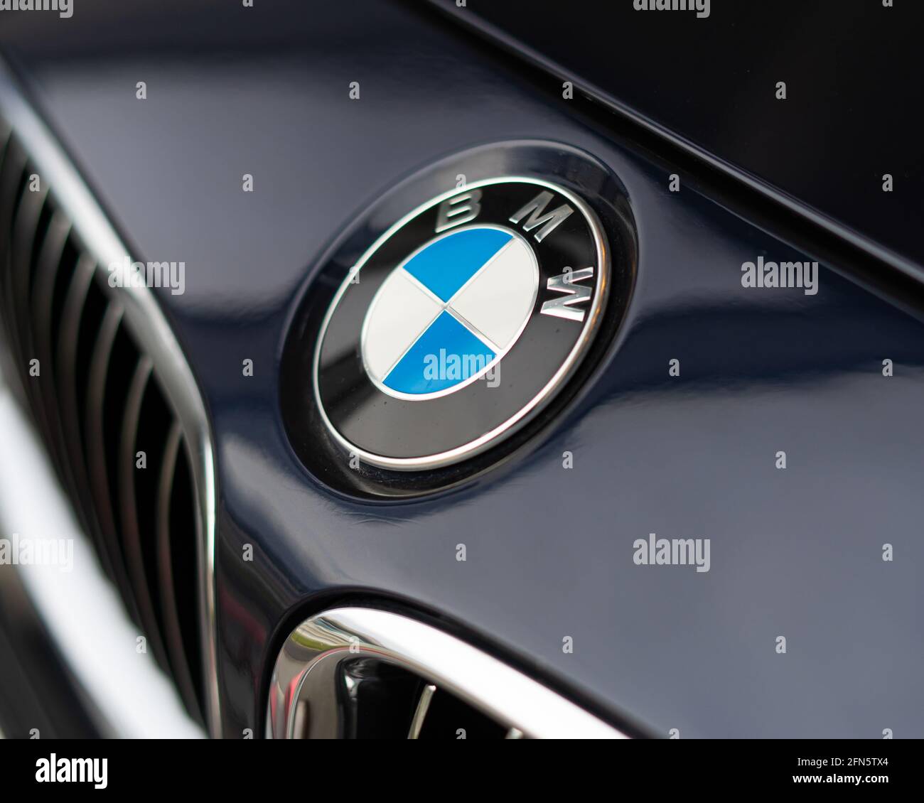 Istanbul, Turkiye - April 2021:close up of BMV Logo on Car. Stock Photo