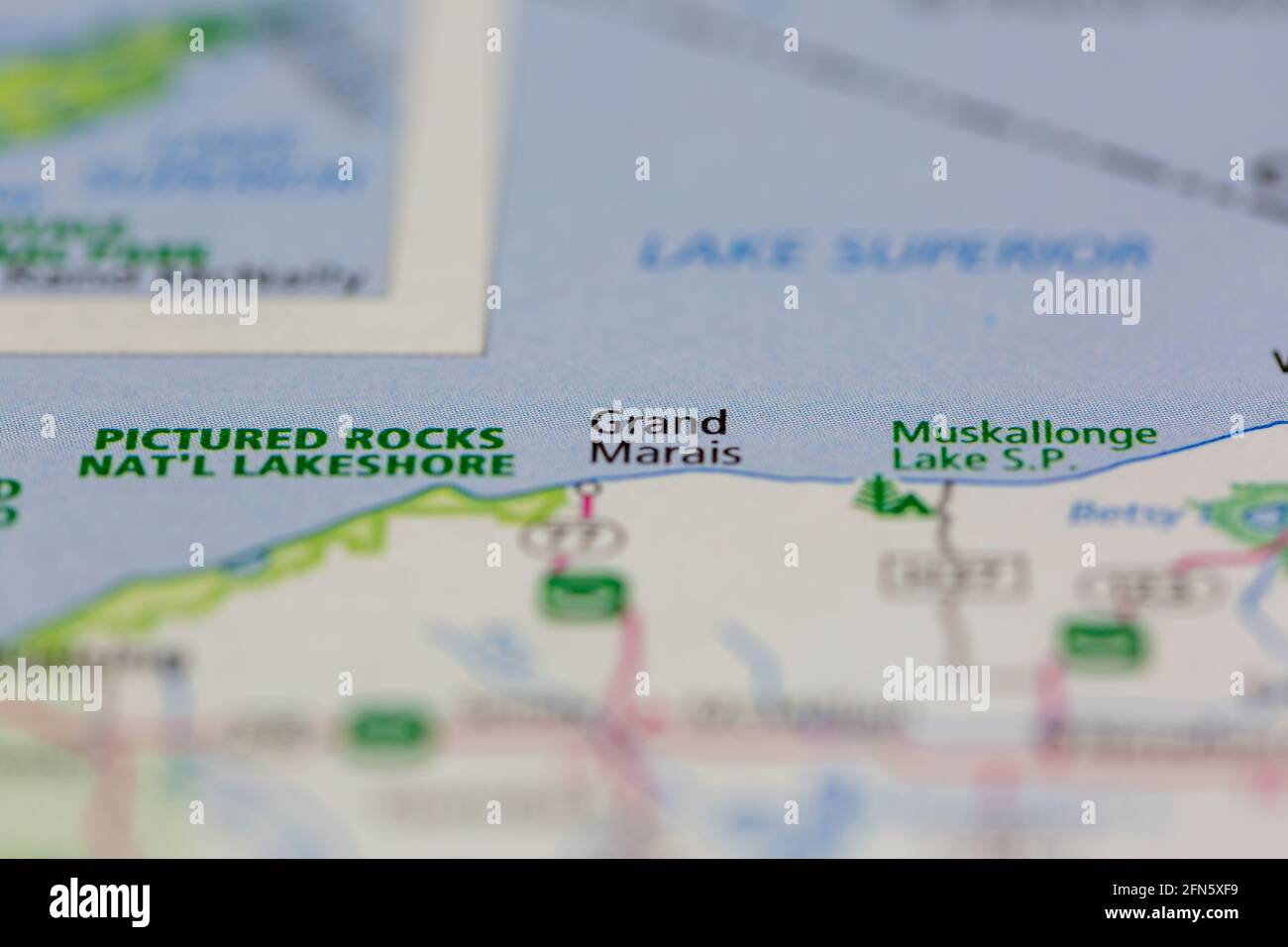 Grand Marais Mi Map Grand Marais Michigan Usa Shown On A Geography Map Or Road Map Stock Photo  - Alamy