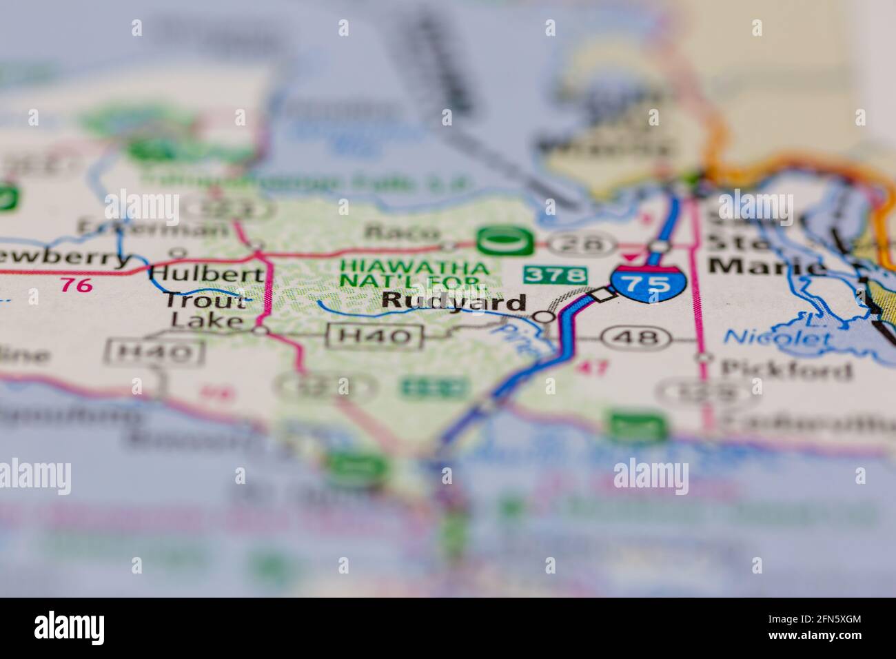 Rudyard michigan map hires stock photography and images Alamy