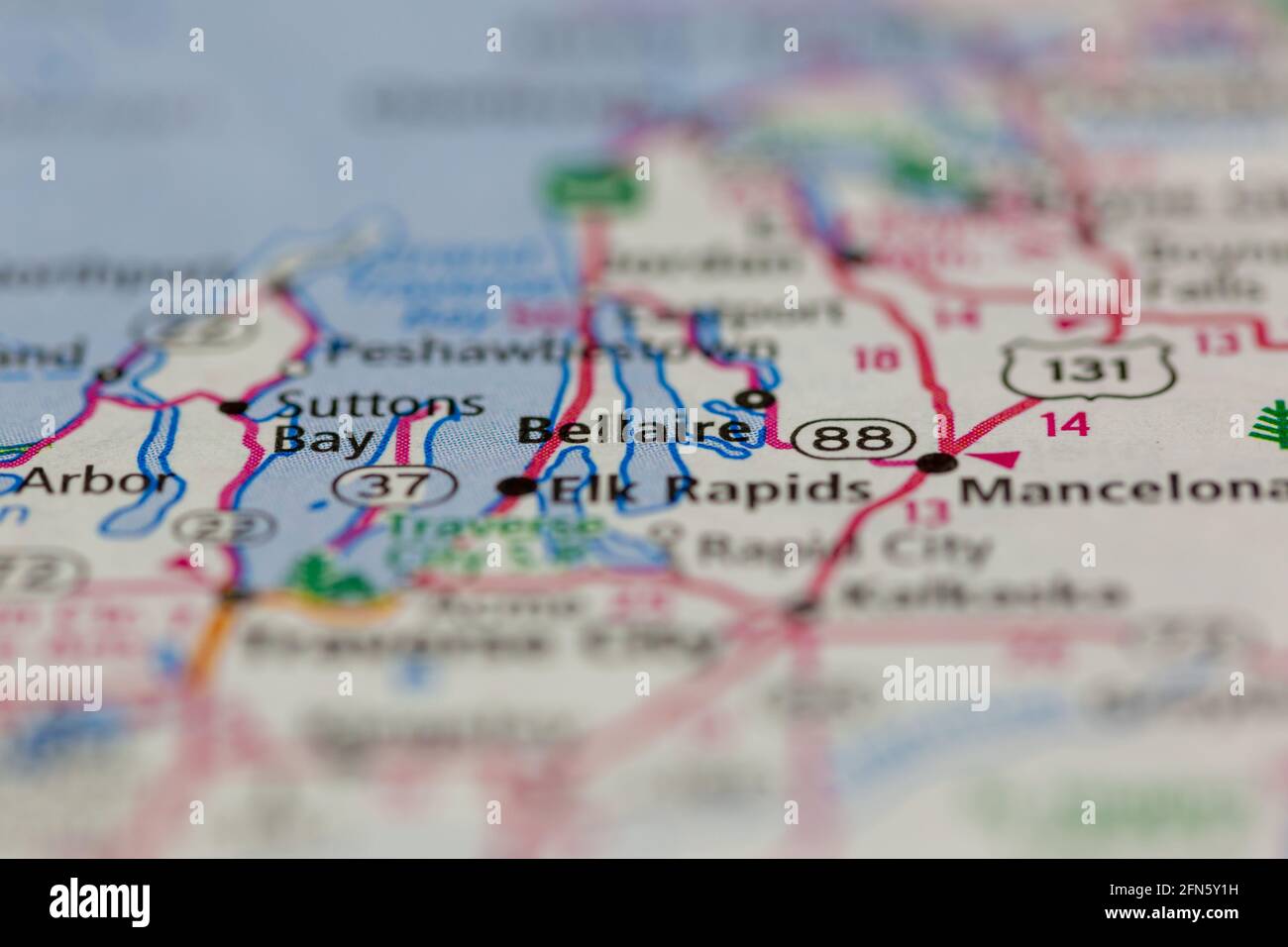 Map of bellaire michigan hires stock photography and images Alamy