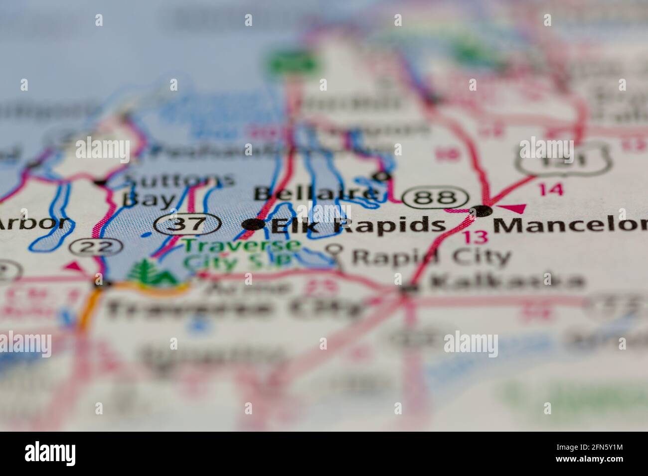 Elk Rapids Michigan Map Elk Rapids Hi-Res Stock Photography And Images - Alamy