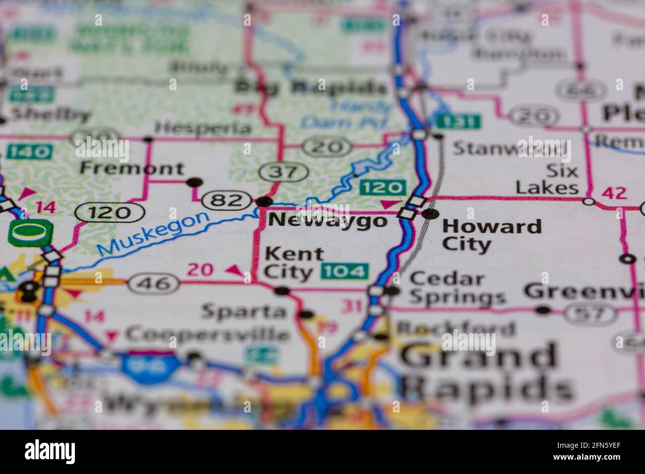 Newaygo michigan map hires stock photography and images Alamy