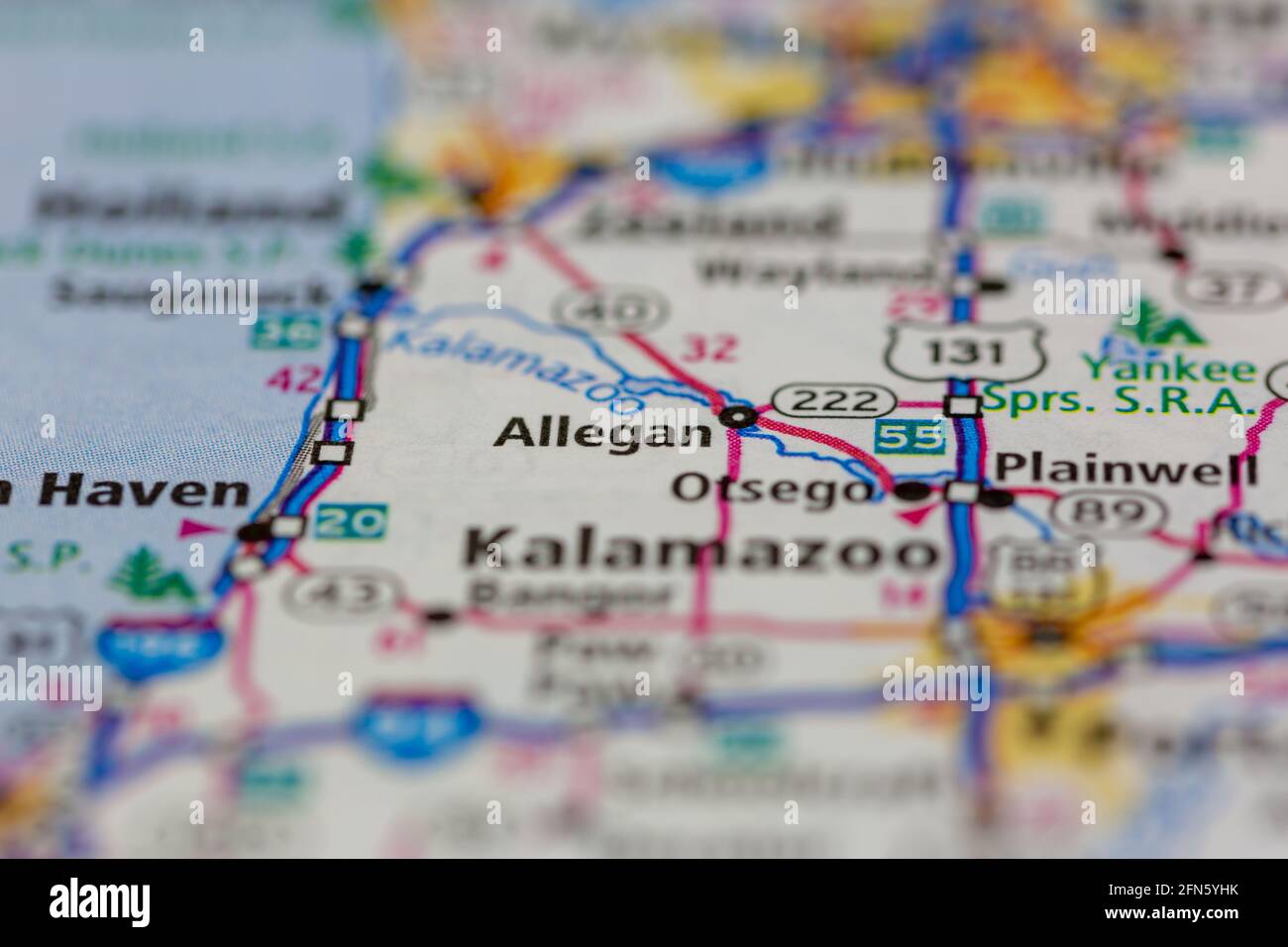 Allegan michigan on a map hires stock photography and images Alamy
