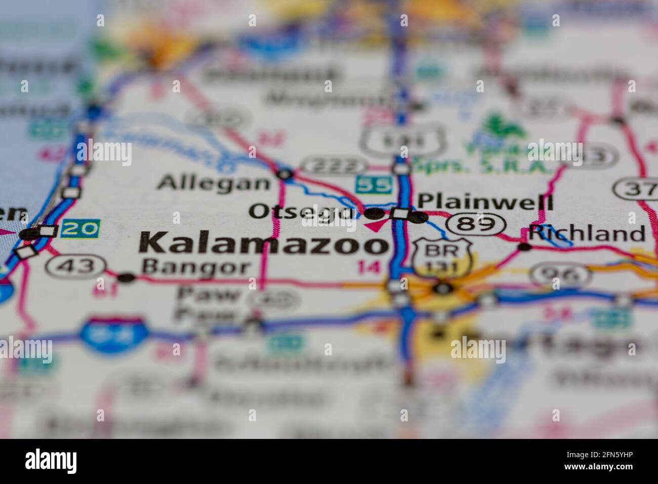 Otsego michigan map hires stock photography and images Alamy