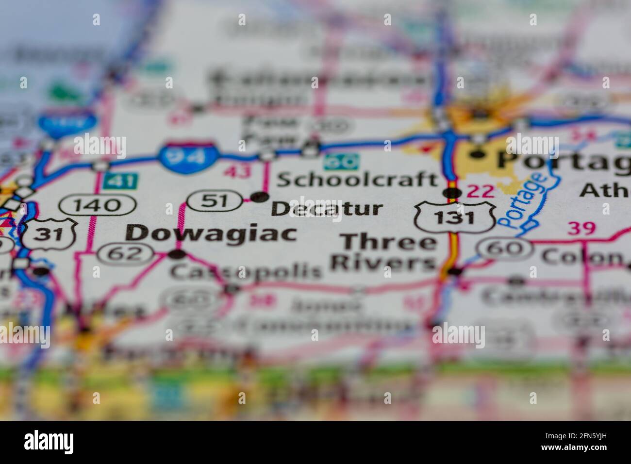 Decatur Michigan USA shown on a Geography map or road map Stock Photo