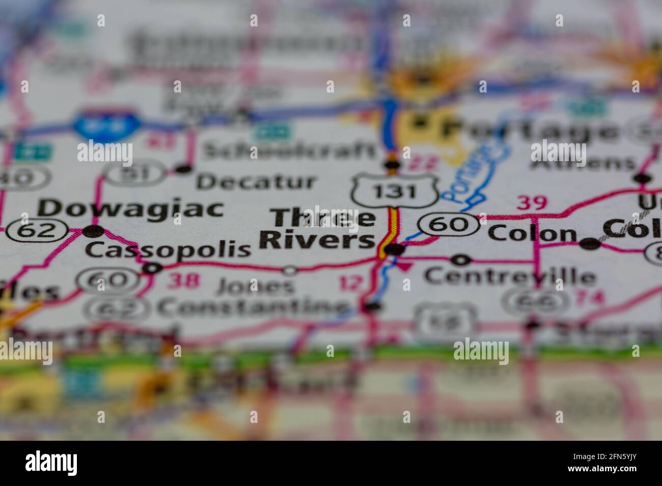 Three Rivers Michigan Map Three Rivers Michigan Usa Shown On A Geography Map Or Road Map Stock Photo  - Alamy