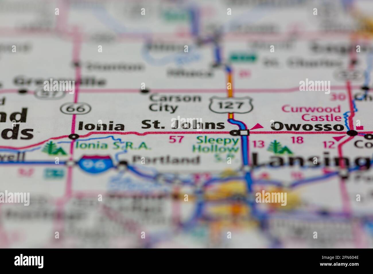 St johns michigan map hi-res stock photography and images - Alamy