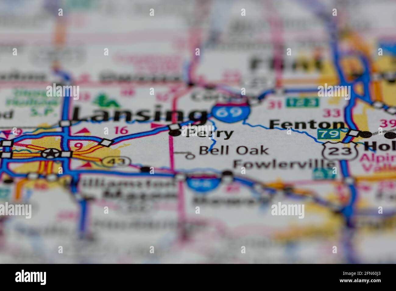 Map of perry michigan hires stock photography and images Alamy