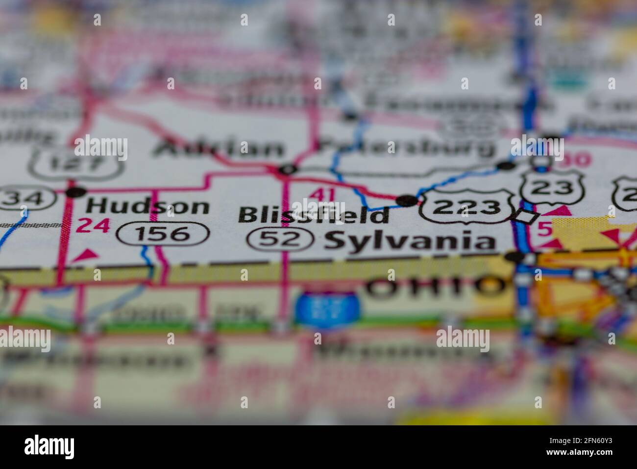 Blissfield michigan on a map hires stock photography and images Alamy