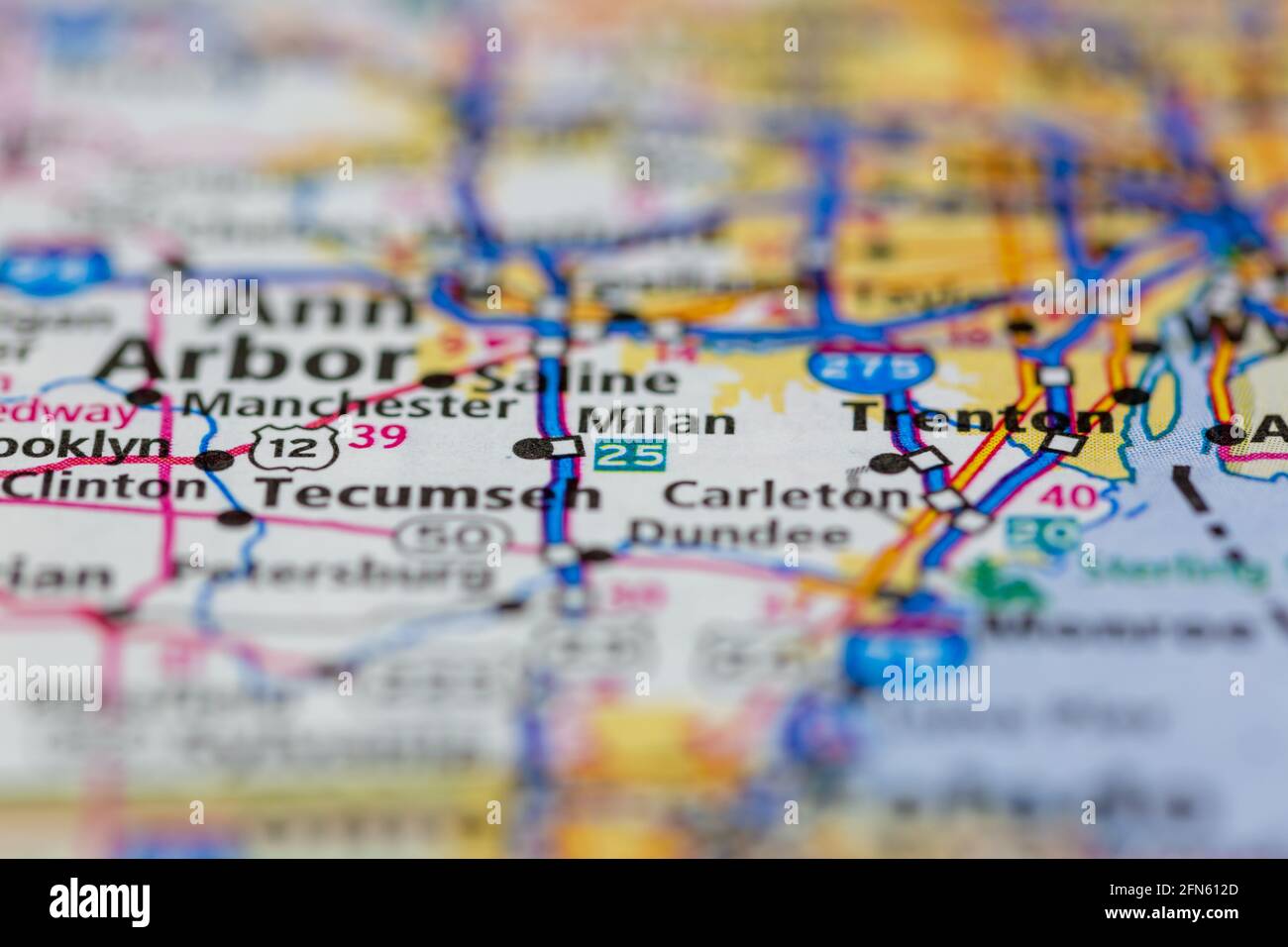 Map of milan michigan hi-res stock photography and images - Alamy