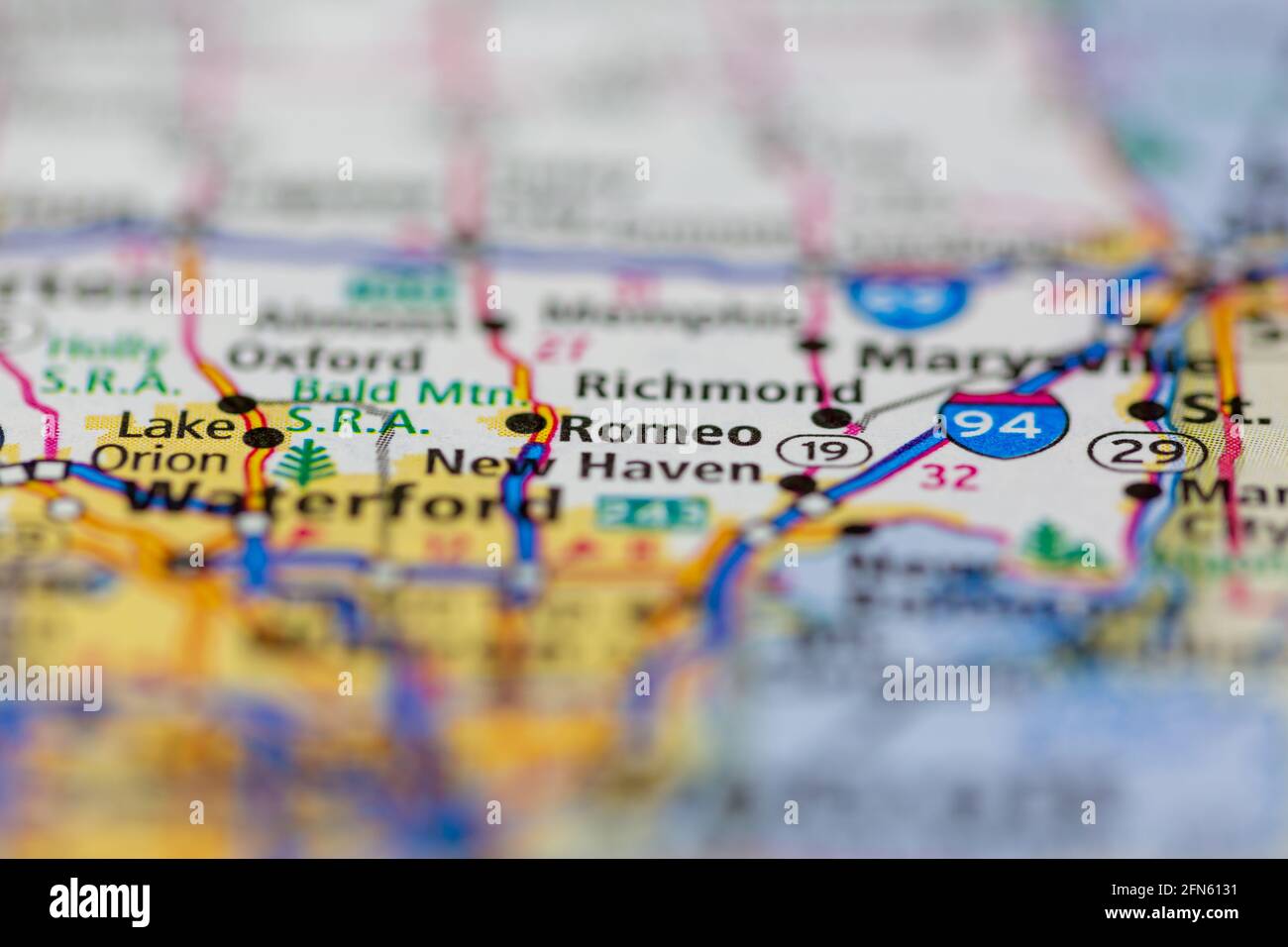 Romeo michigan map hires stock photography and images Alamy