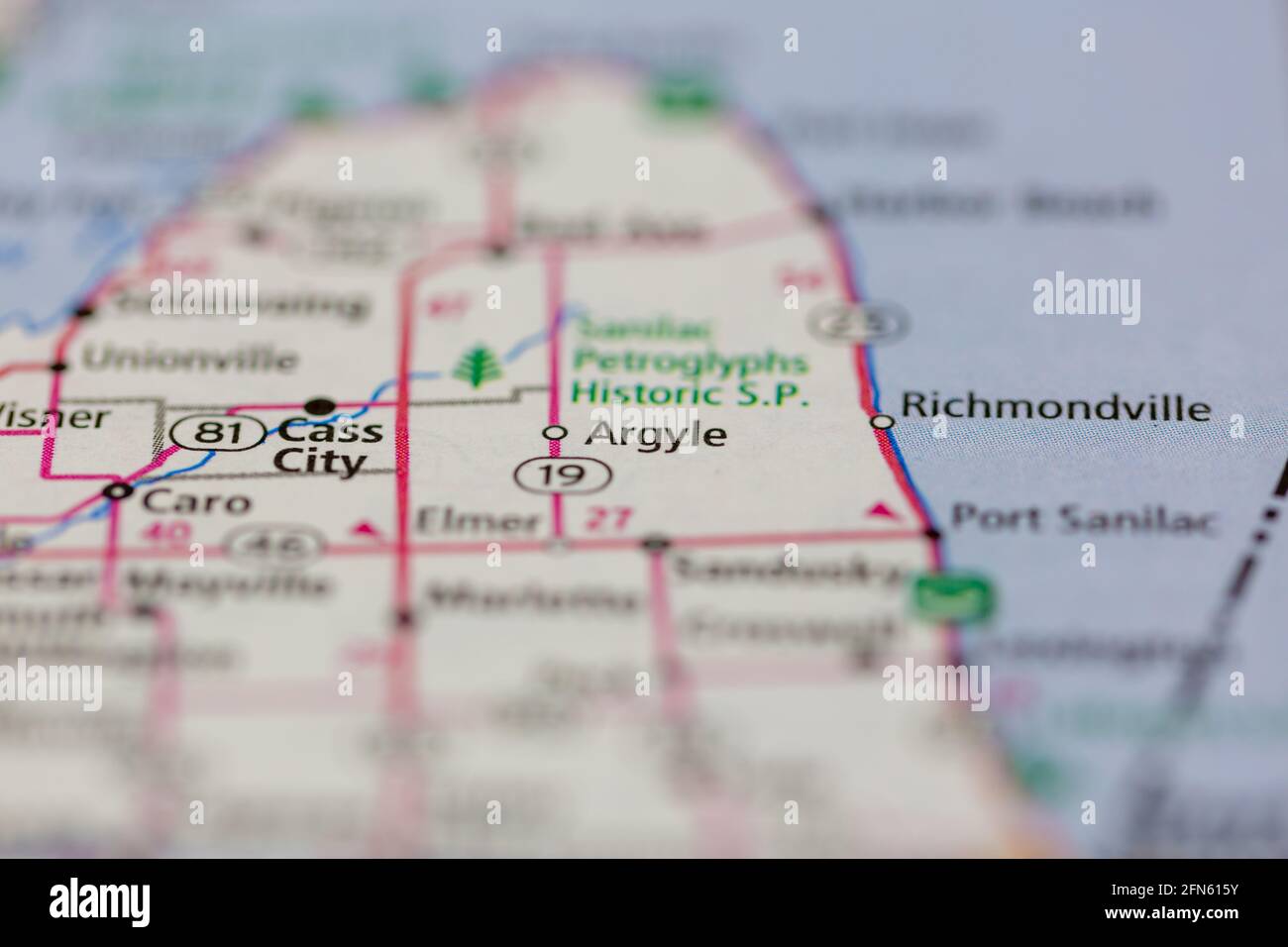 Argyle michigan map hires stock photography and images Alamy
