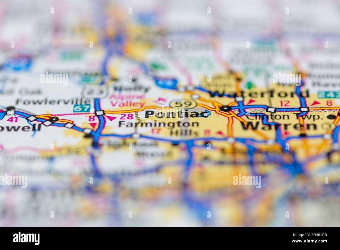 Pontiac michigan on a map hi-res stock photography and images - Alamy