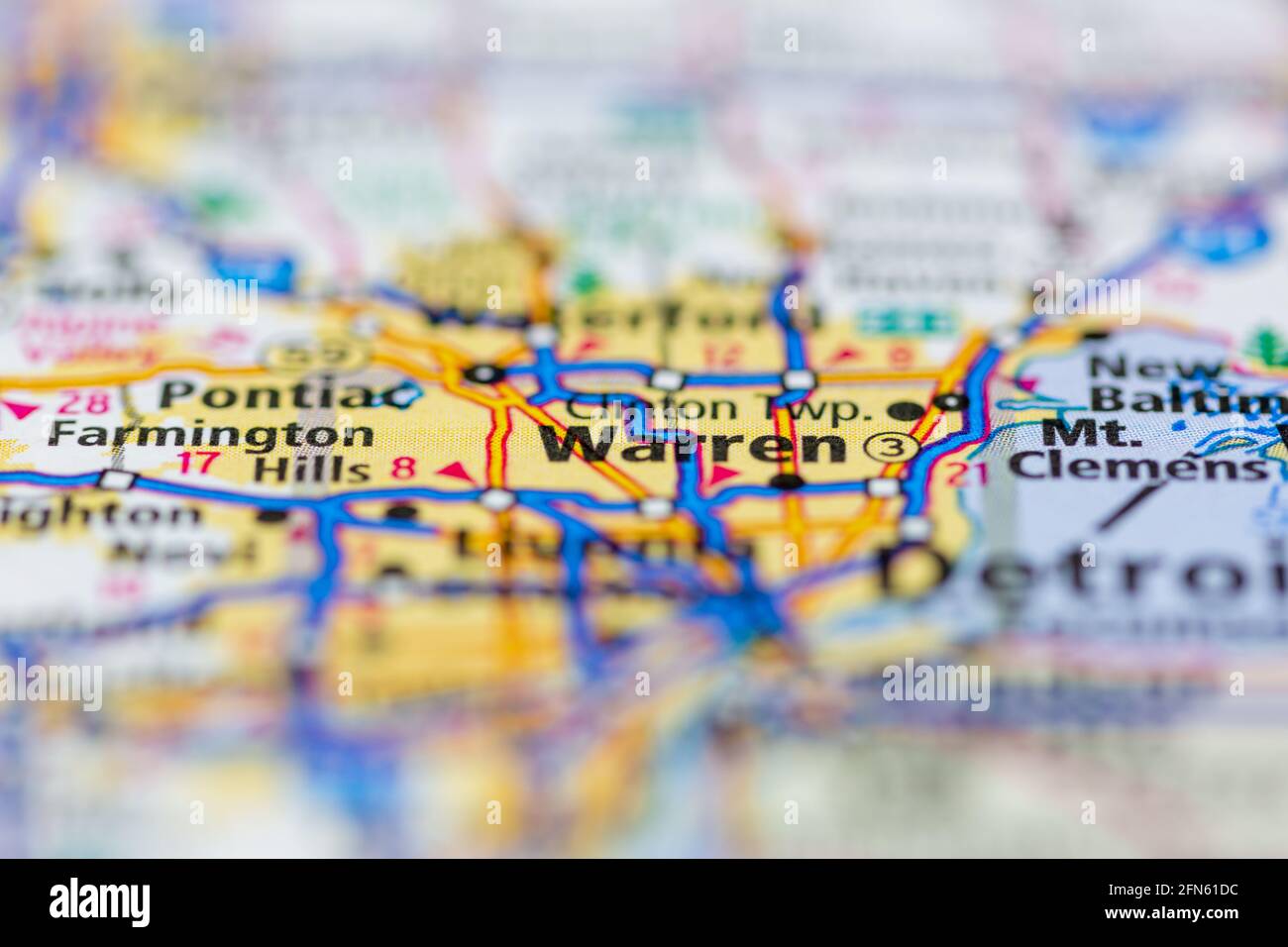 Warren michigan on a map hi-res stock photography and images - Alamy