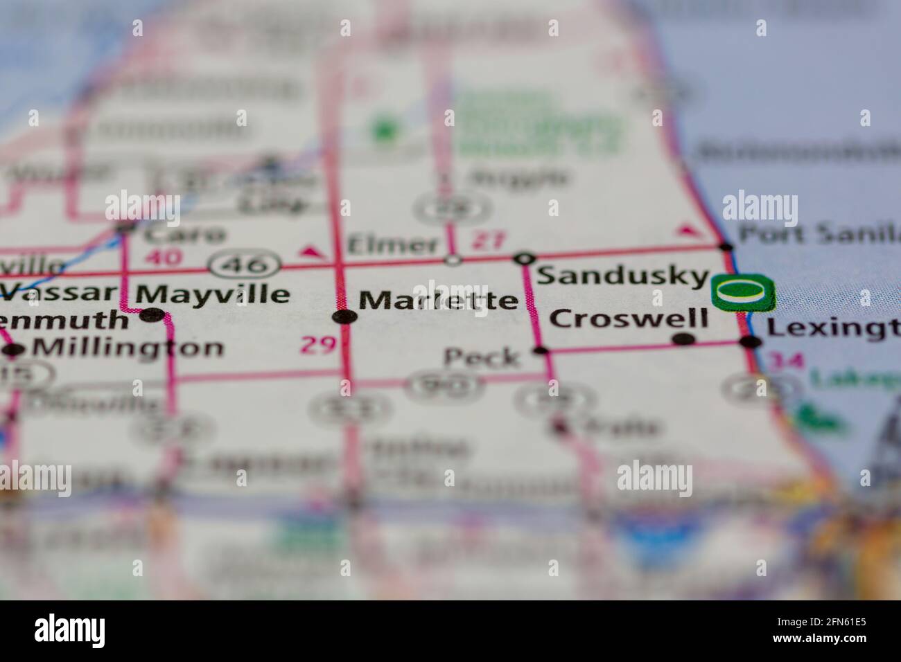 Marlette michigan map hires stock photography and images Alamy
