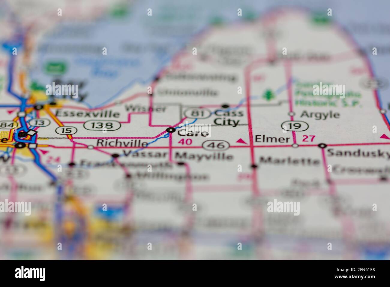 Caro Michigan USA shown on a Geography map or road map Stock Photo - Alamy