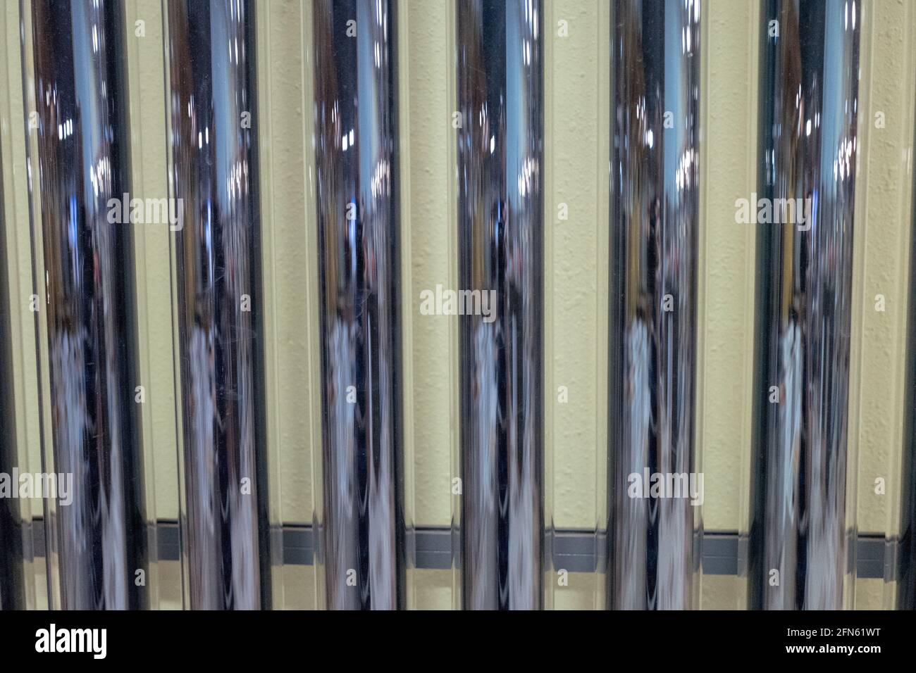 Close-up of metal tubes of a solar water heater system, Emeryville, Californai, November 9, 2020. () Stock Photo