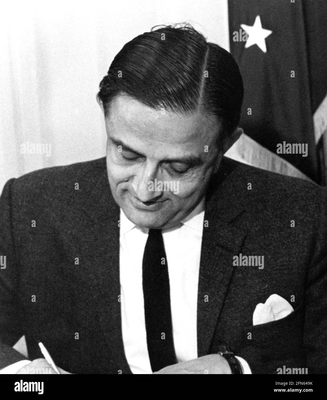 Vikram Sarabhai. Portrait of the Indian physicist and astronomer, Vikram Ambalal Sarabhai (1919-1971), photo courtesy of NASA, 1969 Stock Photo