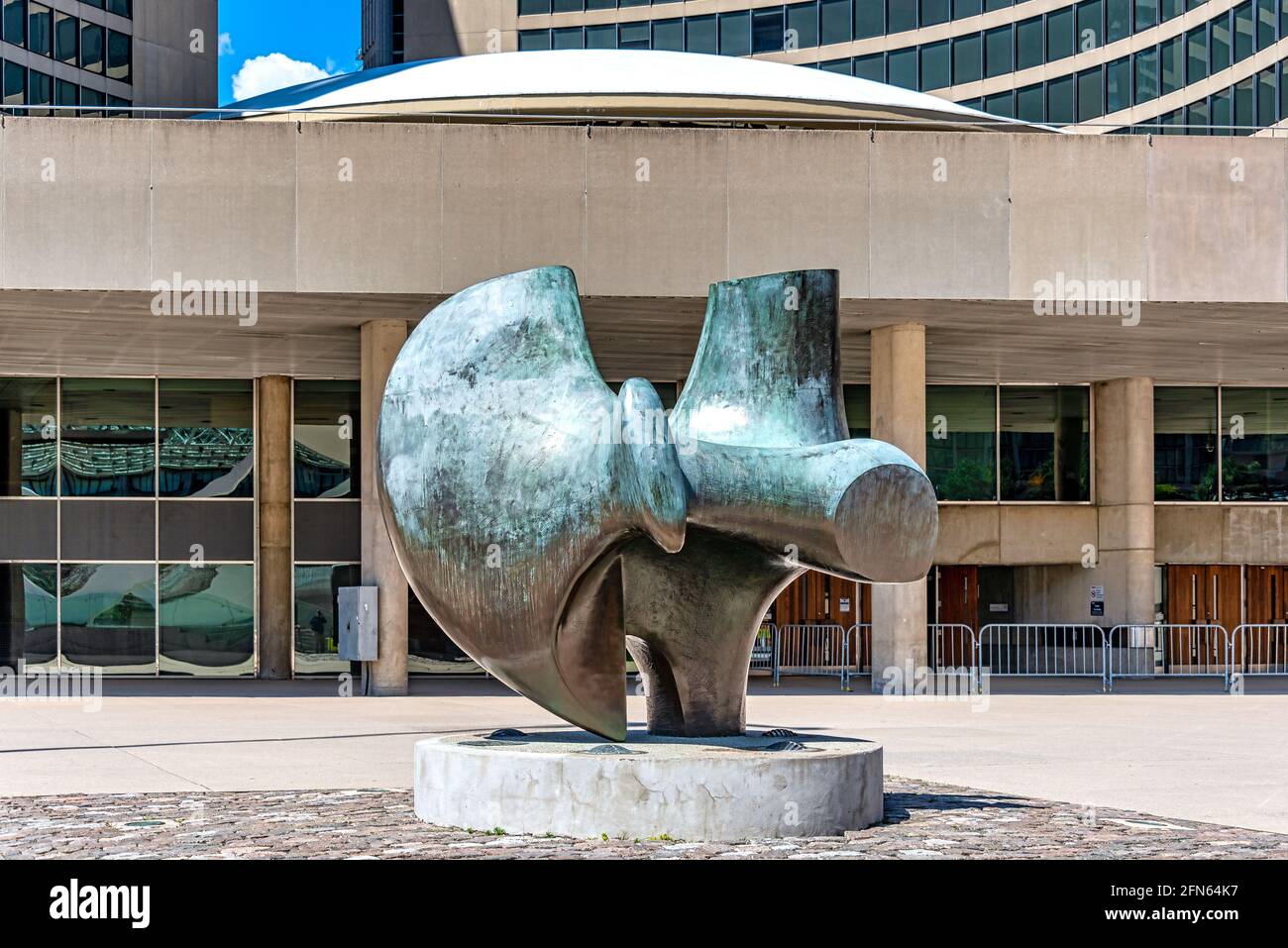 The sculpture named 'The Archer' by Henry Moore in the New City Hall in Nathan Phillips Square, Toronto, Canada Stock Photo
