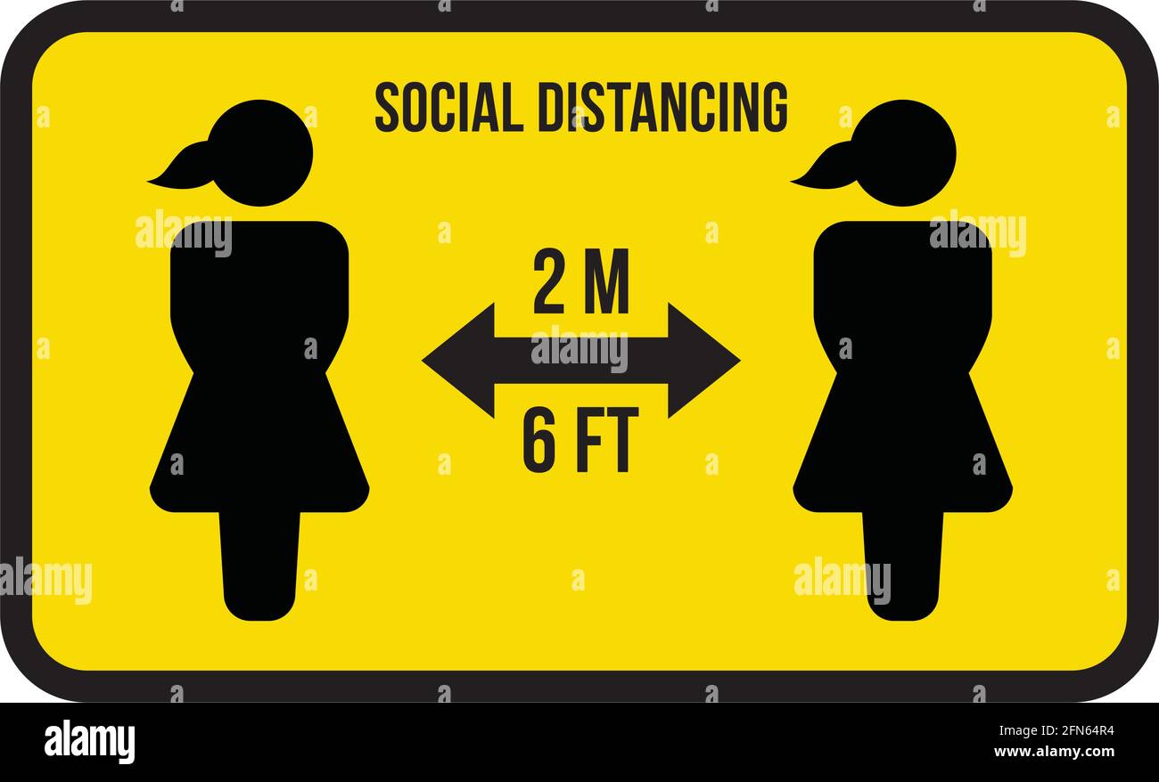 Social distancing icon symbol vector keep safe distance sign in a glyph ...
