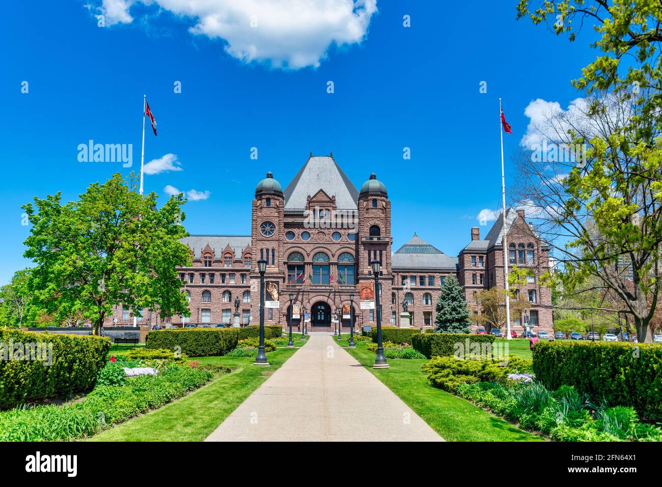 Building exterior of the Ontario Legislative Assembly Building in Queen's Park, Toronto, Canada Stock Photo