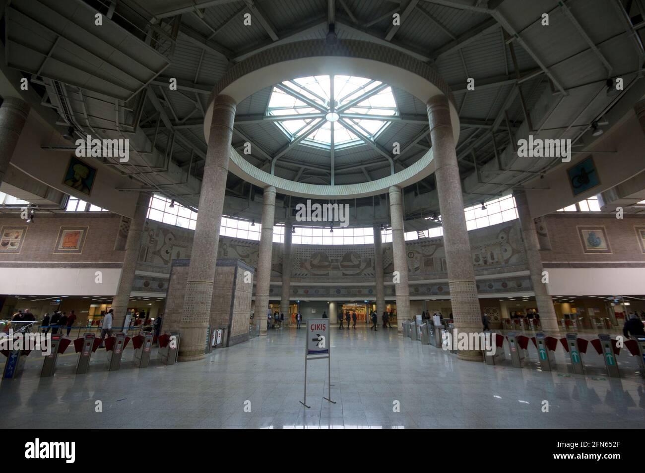 Atrium at Yenikapi railway station, Istanbul Stock Photo