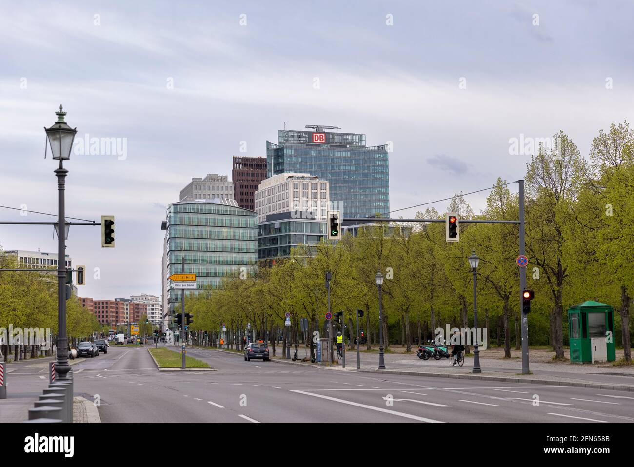 Berlin is a city of several million people. It's downtown district has several skyscraper buildings. Stock Photo