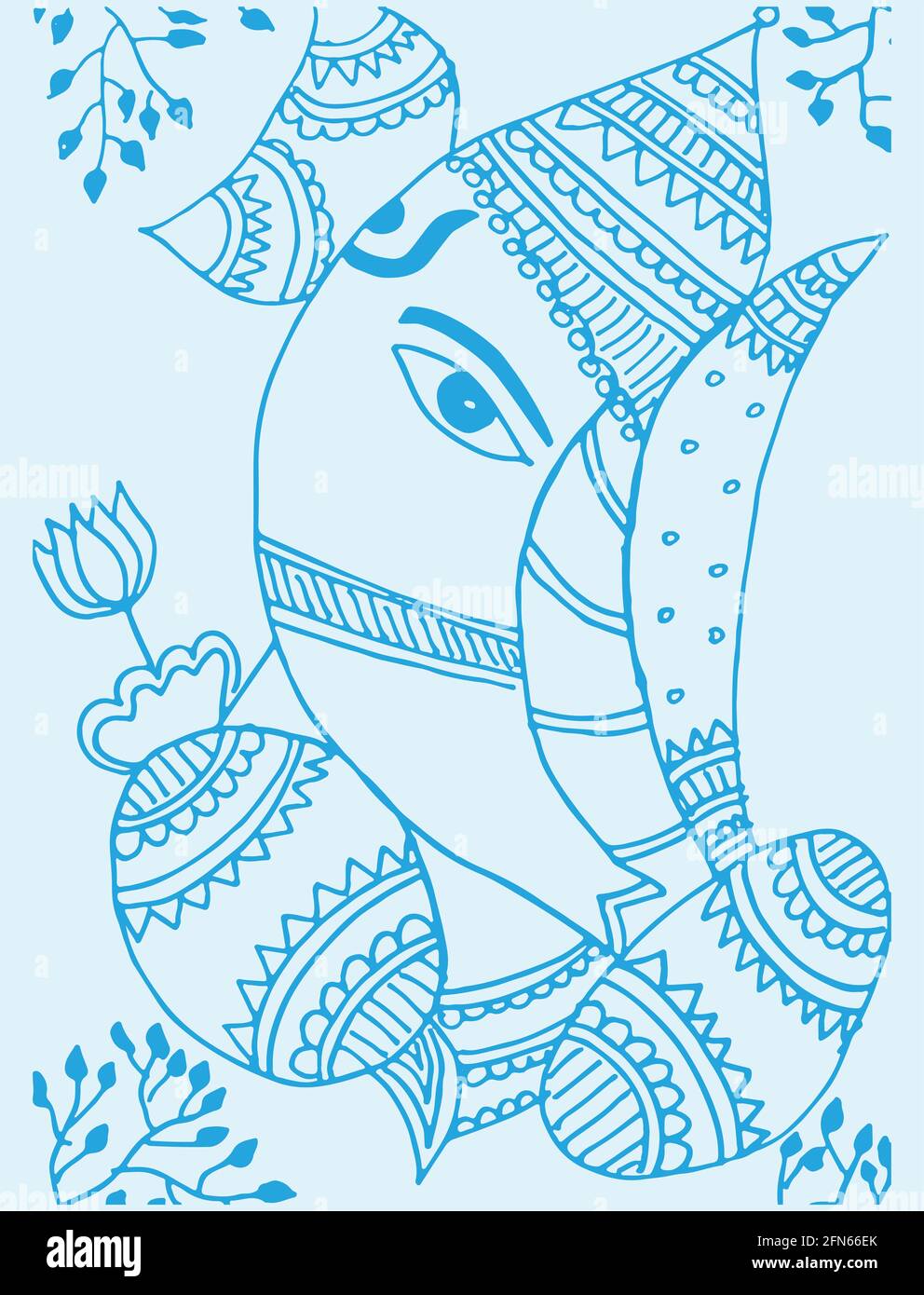 Black And White Bal Ganesha Sketch A3 Size, Size: 295*425mm