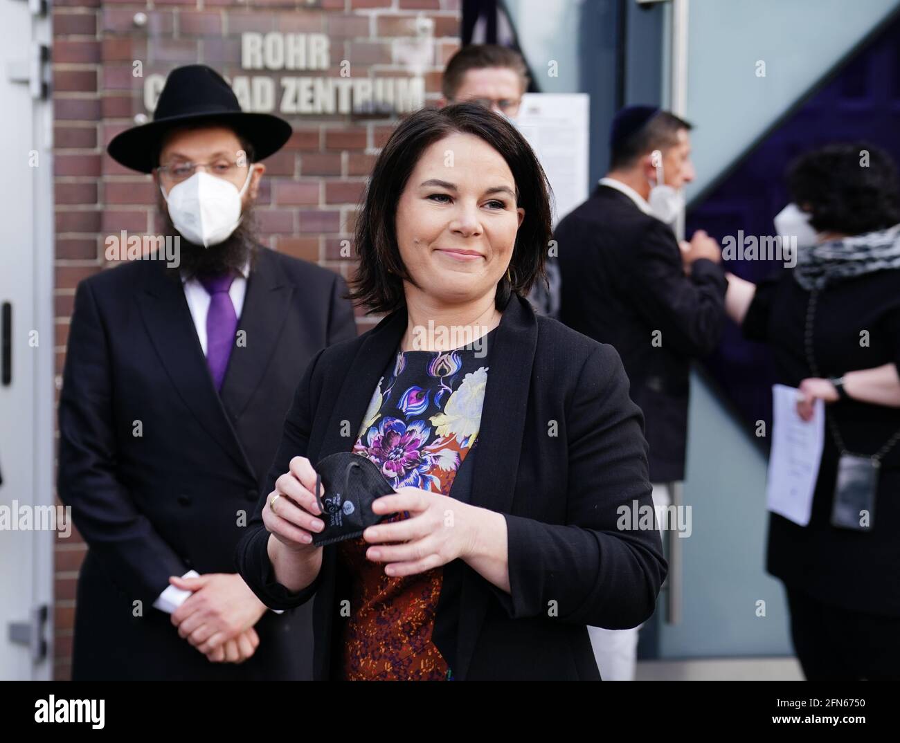 Berlin Germany 14th May 2021 Annalena Baerbock Candidate For Chancellor And Federal Chairwoman Of The Green Party Is Greeted By Rabbi Yehuda Teichtal Chairman Of The Chabad Jewish Education Center Berlin And [ 1074 x 1300 Pixel ]