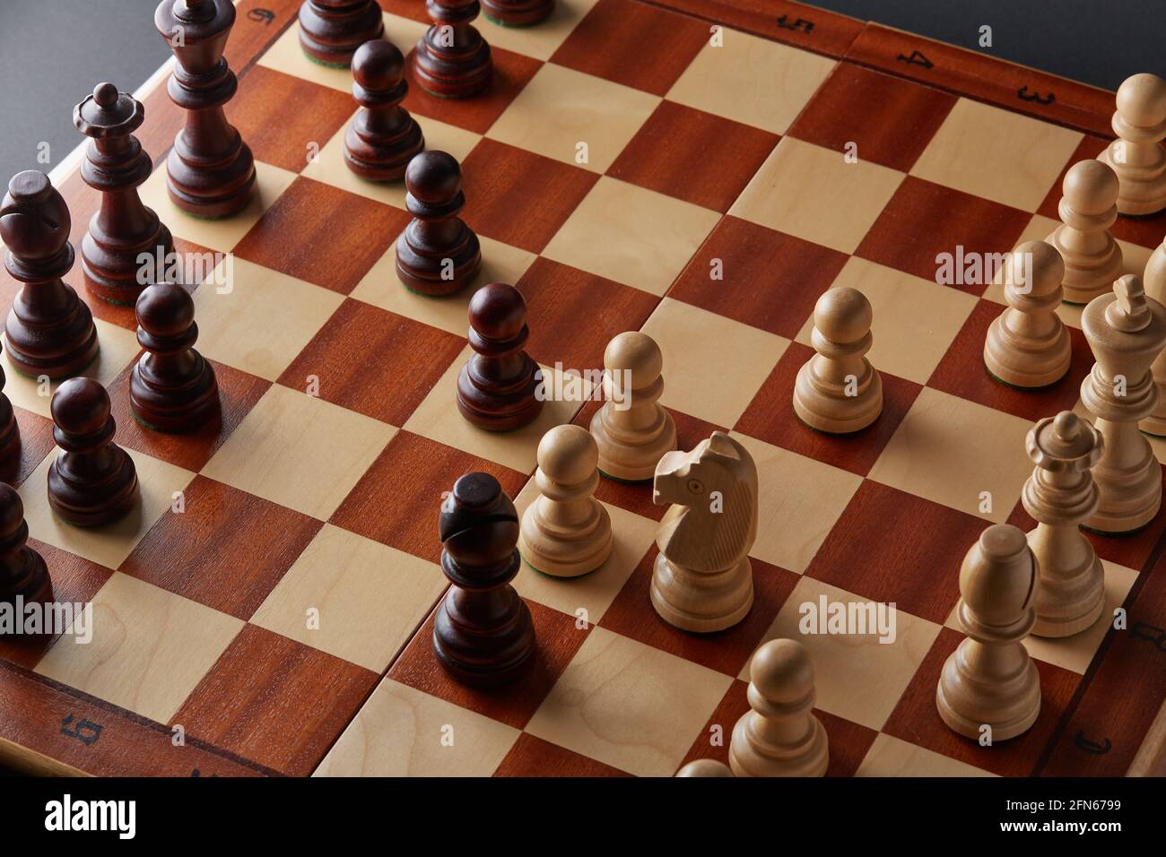 Game Of Chess Queens Gambit Opening Stock Photo - Download Image