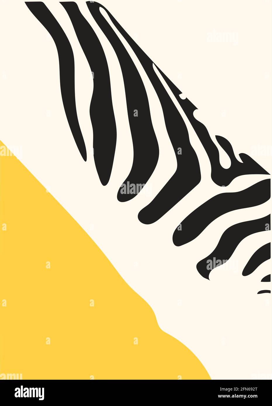 Abstract contemporary aesthetic background. minimalist art zebra print.Inspirational art. Trendy design. Concept print. Stock Vector