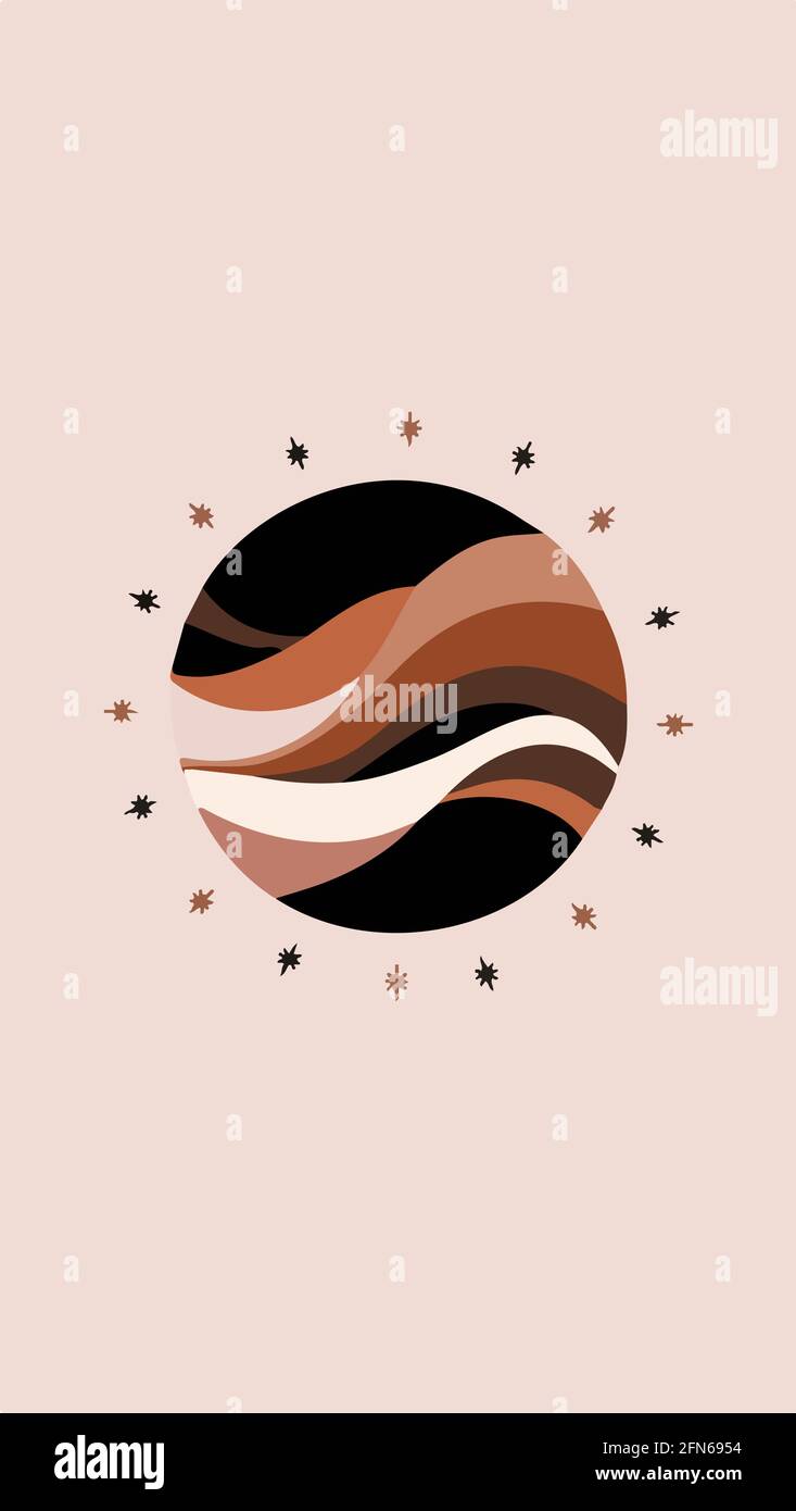 Abstraction background in soft brown tones on the screen saver. Retro modern geometric shapes in earth tones  graphic background Stock Vector