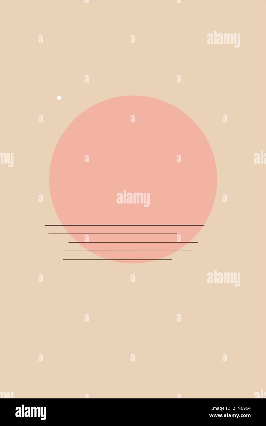 Abstract contemporary aesthetic backgrounds landscapes with sunrise