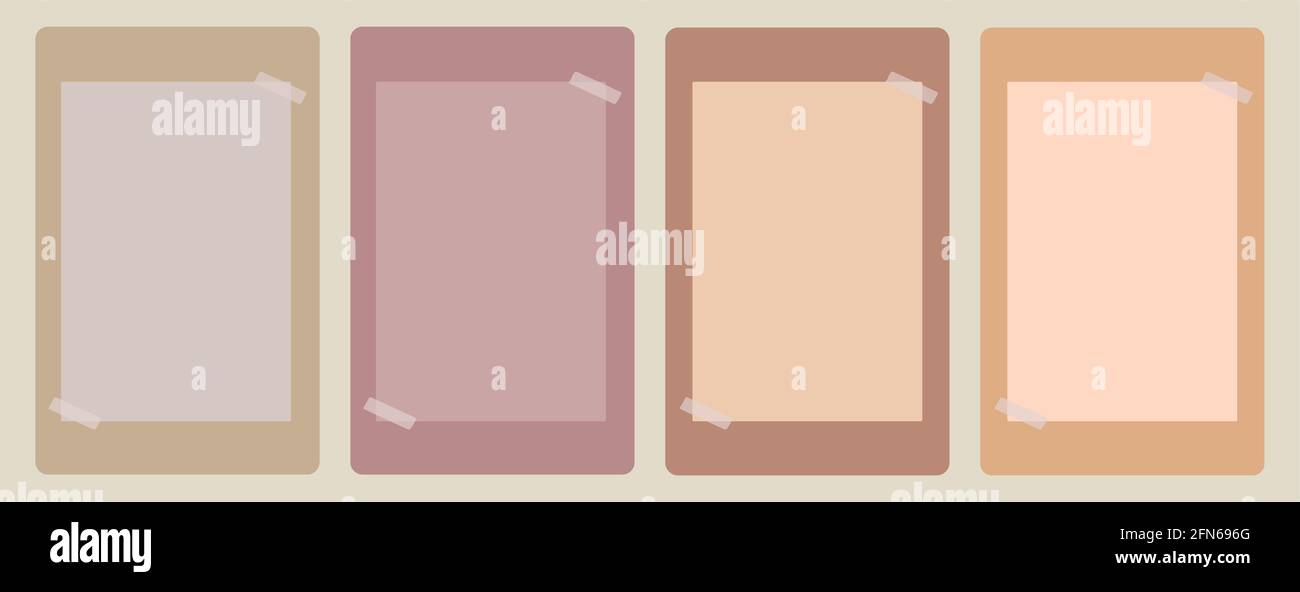 Vintage note paper stuck with sticky tape in pastel colors Stock Vector